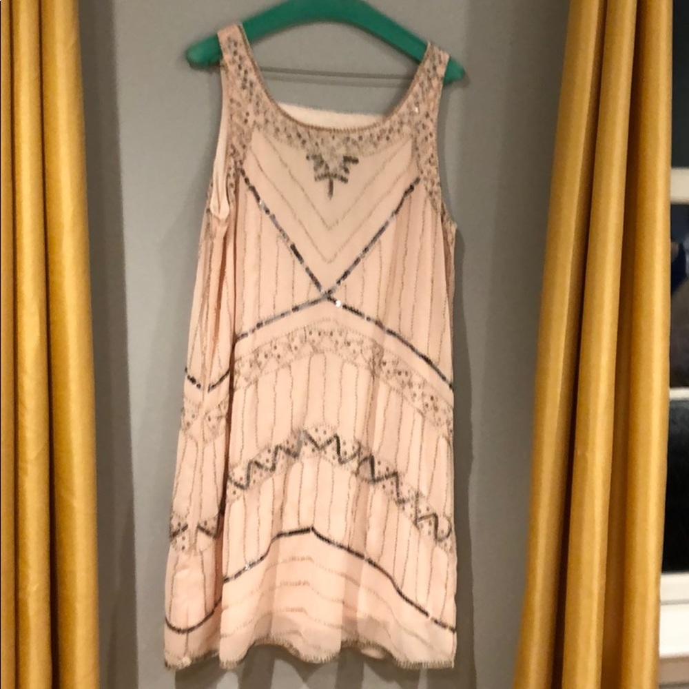 Peach embellished dress